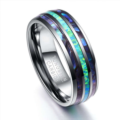 Tungsten Bifrost Abalone Ring