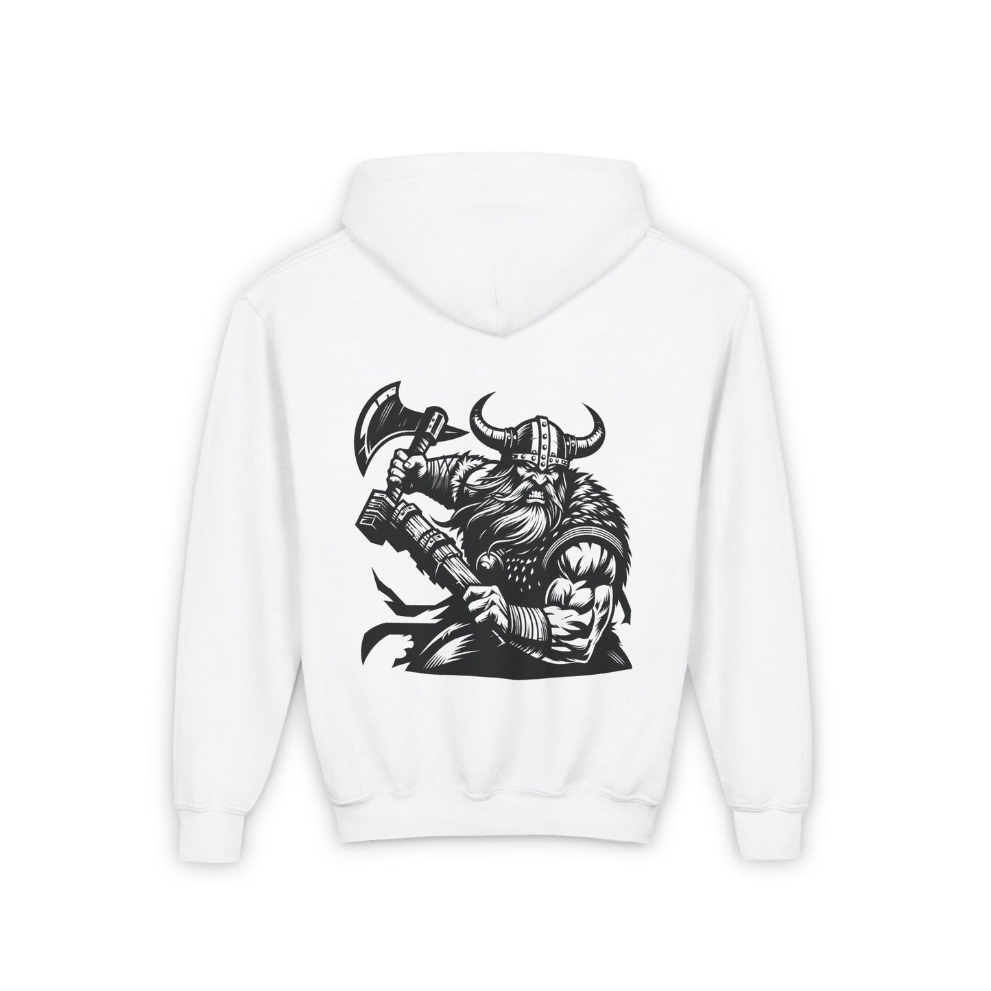 Youth Viking Warrior Hoodie - Stylish Heavy Blend Sweatshirt with Tribal Design