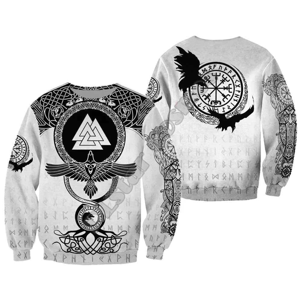 White Valknut Viking Hoodie