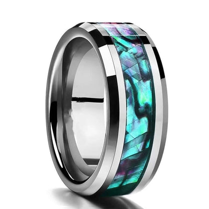 Tungsten Bifrost Abalone Ring