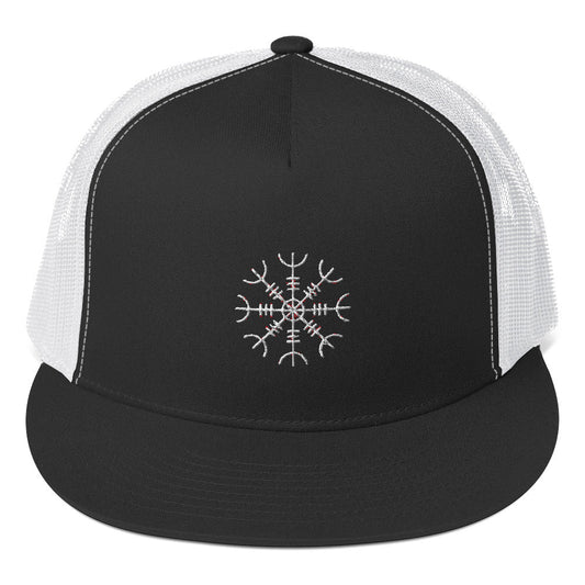 Viking Trucker Cap With Helm of Awe Symbol