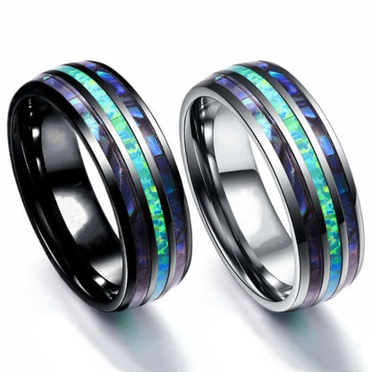 Tungsten Bifrost Abalone Ring