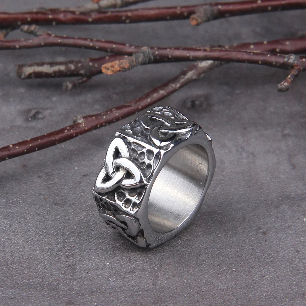 Odin Norse Amulet Rune Words RETRO Viking Ring