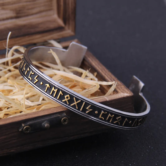 Handmade Nordic Rune Bangle Viking Bracelets