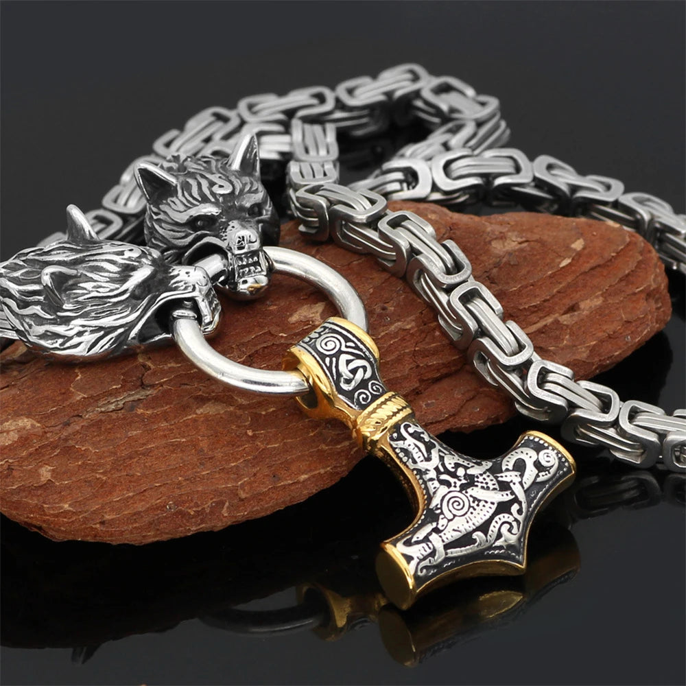 Nordic Celtic Stainless Steel Anchor Pendant Necklace Scandinavian