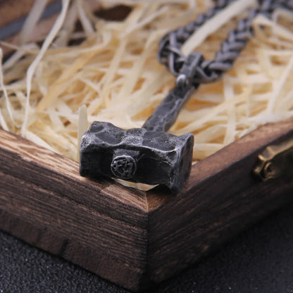 Iron Color Viking Hammer Mjolnir Necklace