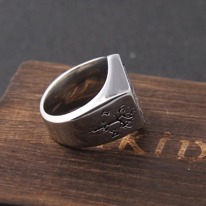 Compass Runic Statement Viking Rings