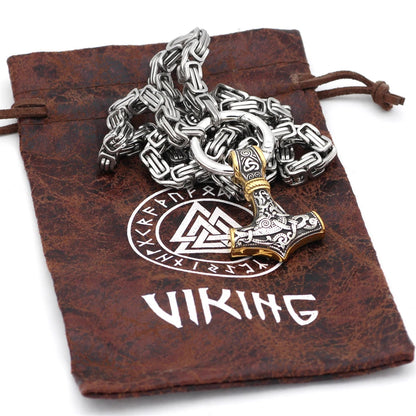 Nordic Celtic Stainless Steel Anchor Pendant Necklace Scandinavian