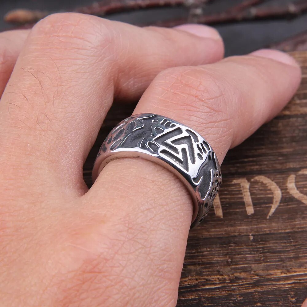 Wolves of Odin Valknut Viking Ring