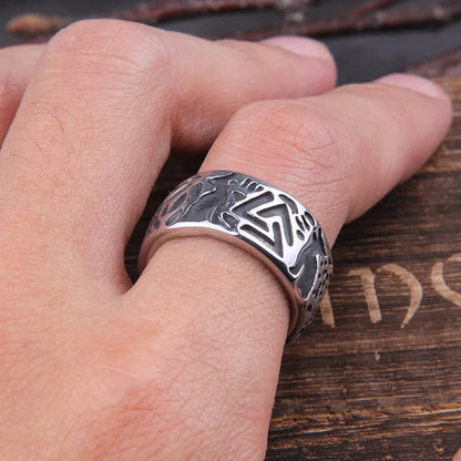 Wolves of Odin Valknut Viking Ring