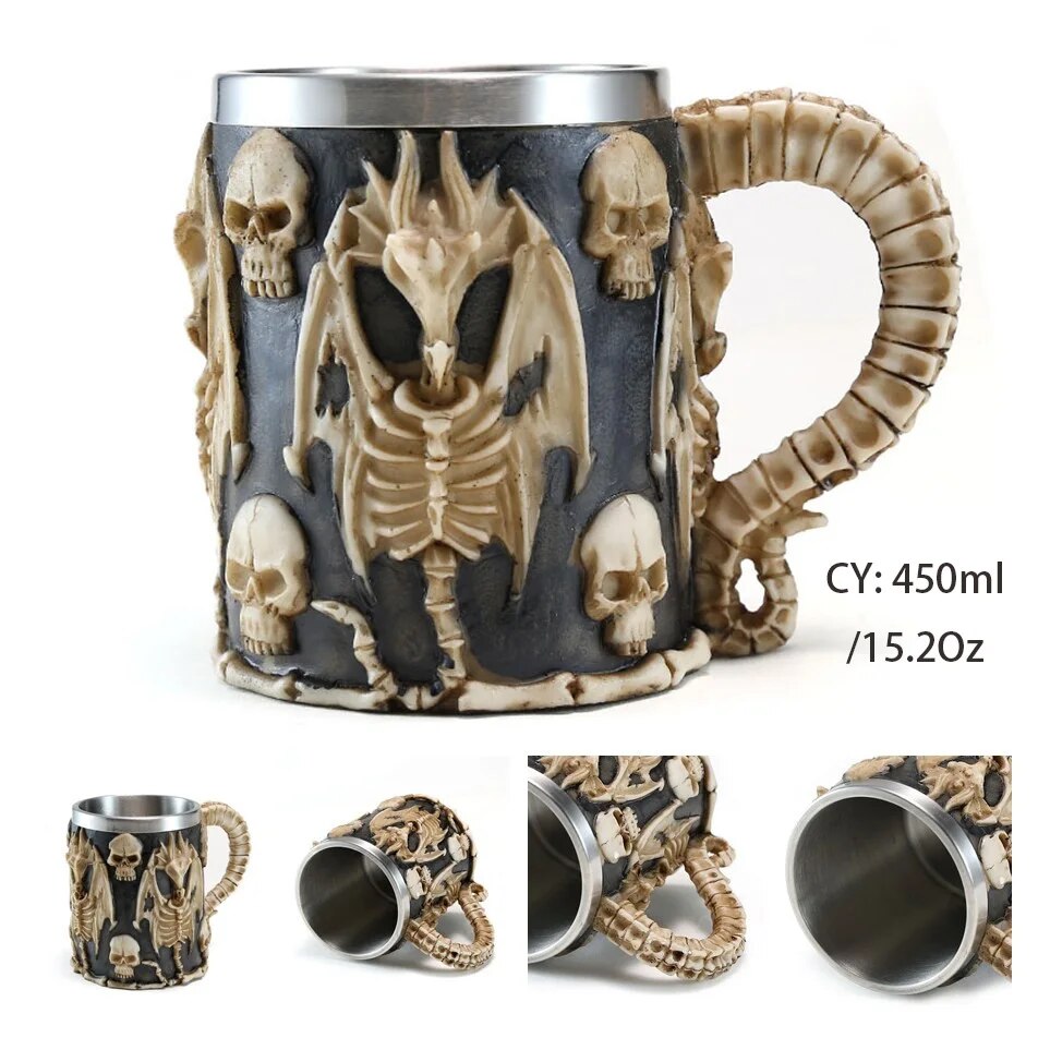 Viking Resin Stainless Steel Beer Mug