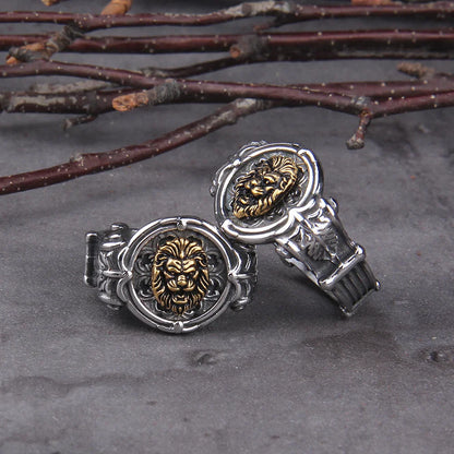 Grassland Lion Viking Ring