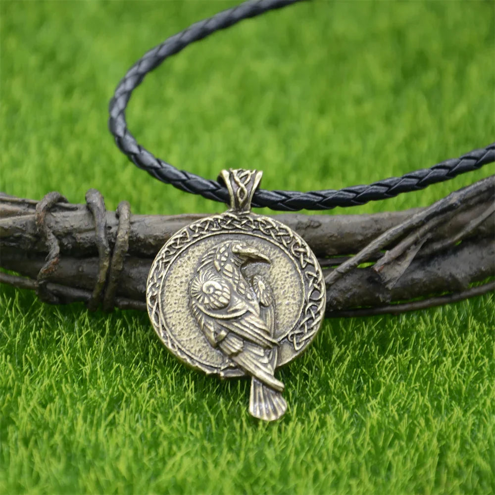 Odin Raven Amulet Viking Necklace