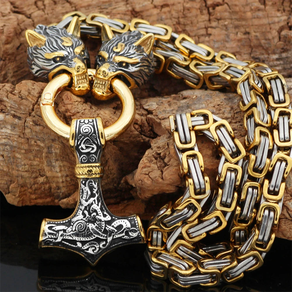 Nordic Celtic Stainless Steel Anchor Pendant Necklace Scandinavian