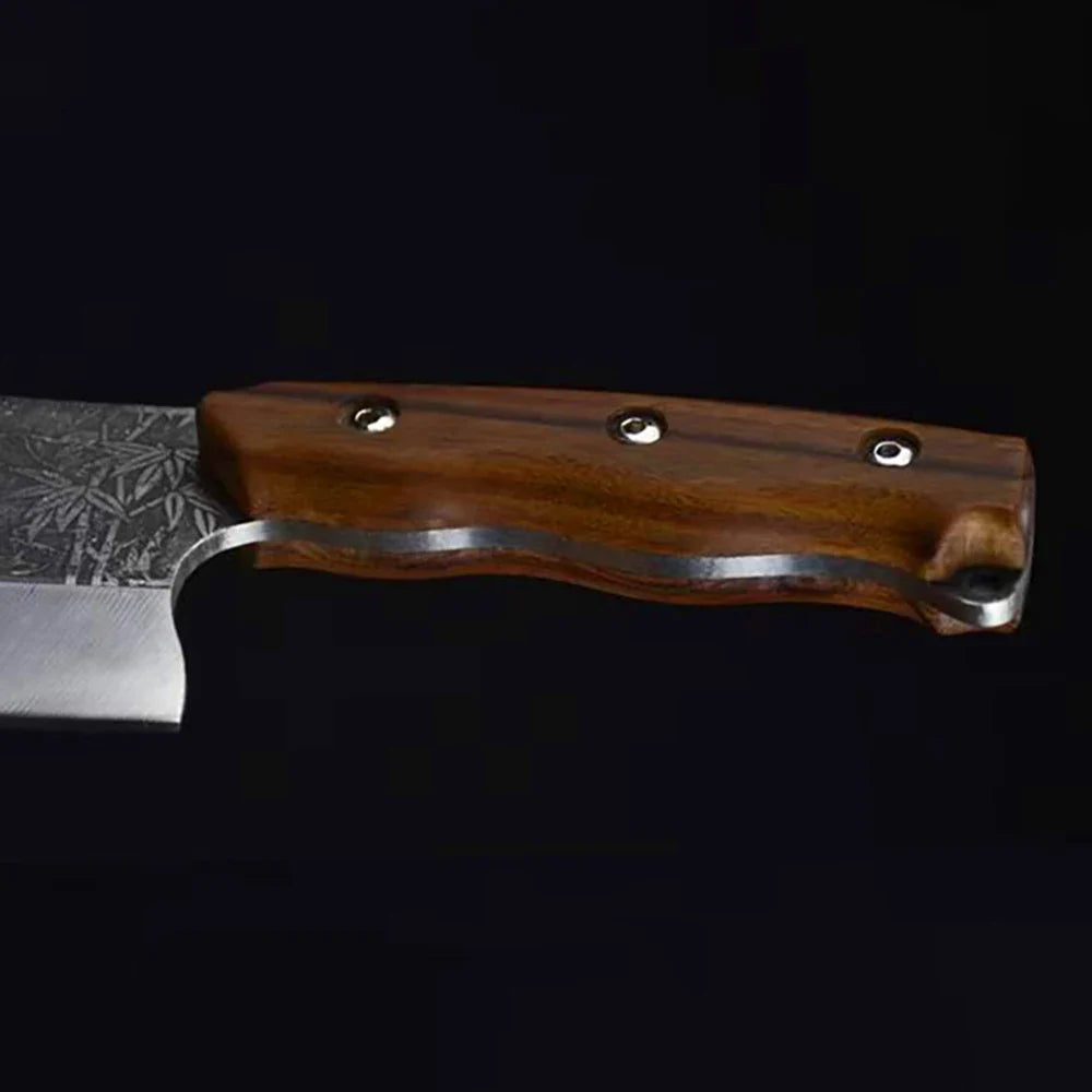 Knife Forged Machete High Carbon Steel Integrated Wood Handle 8.5Inch Viking Knife