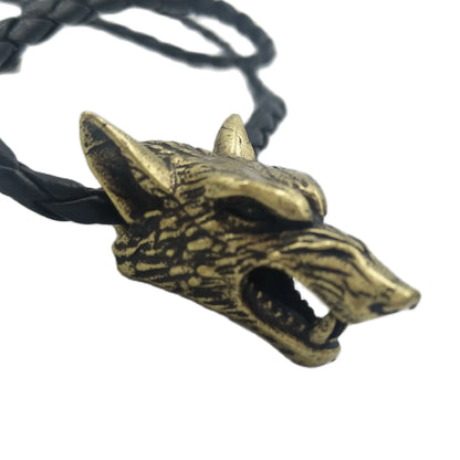 Viking Wolf Head Necklace Norse