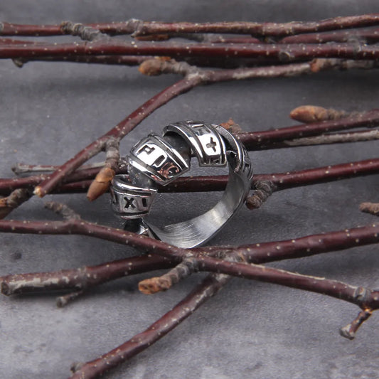 Rune Spiral Viking Ring