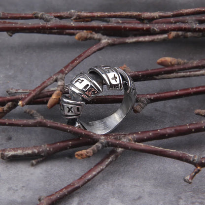 Rune Spiral Viking Ring