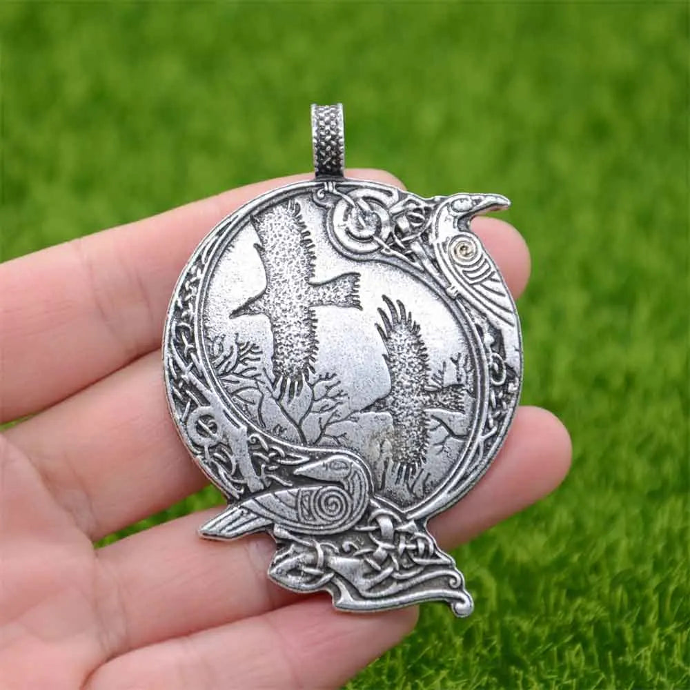 Odin Raven Amulet Viking Necklace