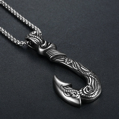 Viking Necklace Featuring A Fish Hook Pendant