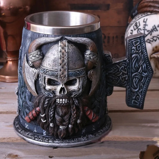 Viking Resin Stainless Steel Beer Mug