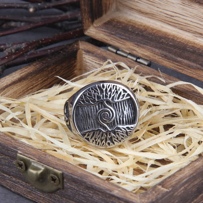 Tree of Life Signet Viking Ring