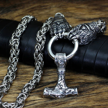 Berserker King Chain With Mjolnir Pendant