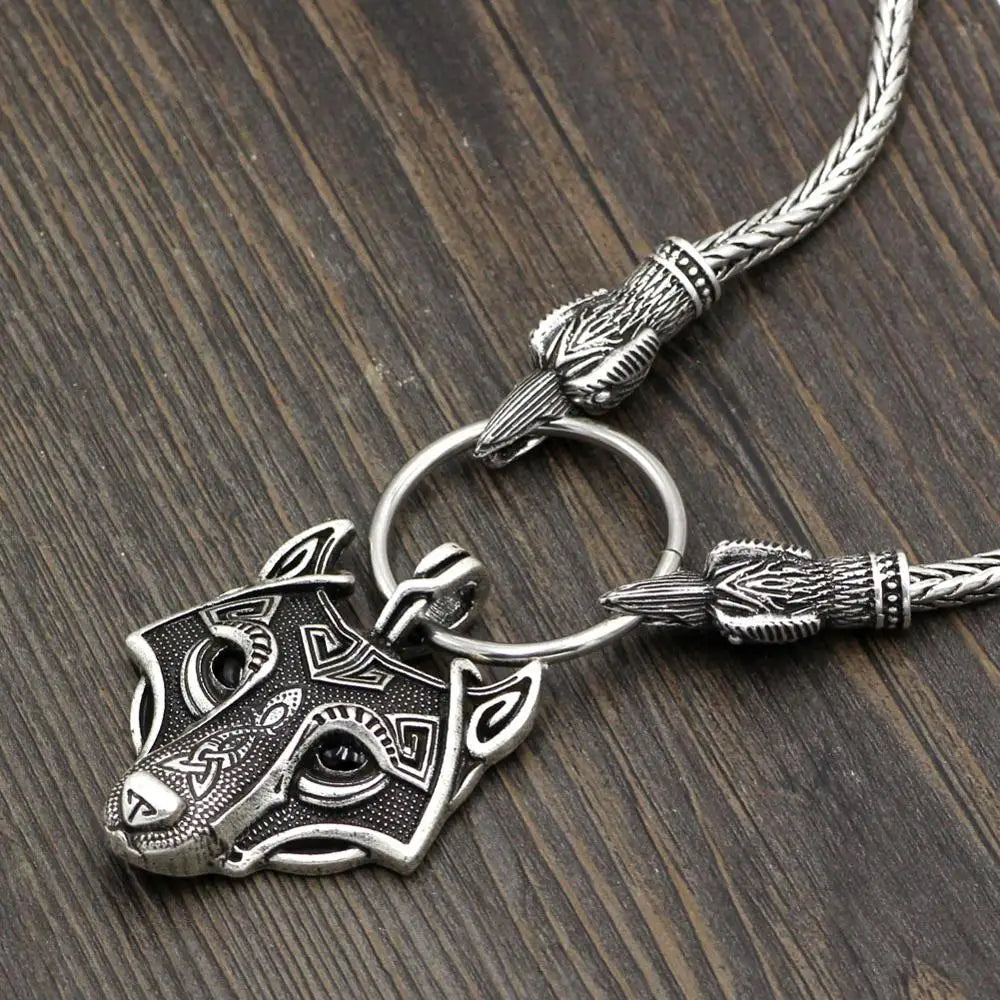 Norse Viking Pendant Cord Odin's Ravens Of Thor's Hammer amulet Axe