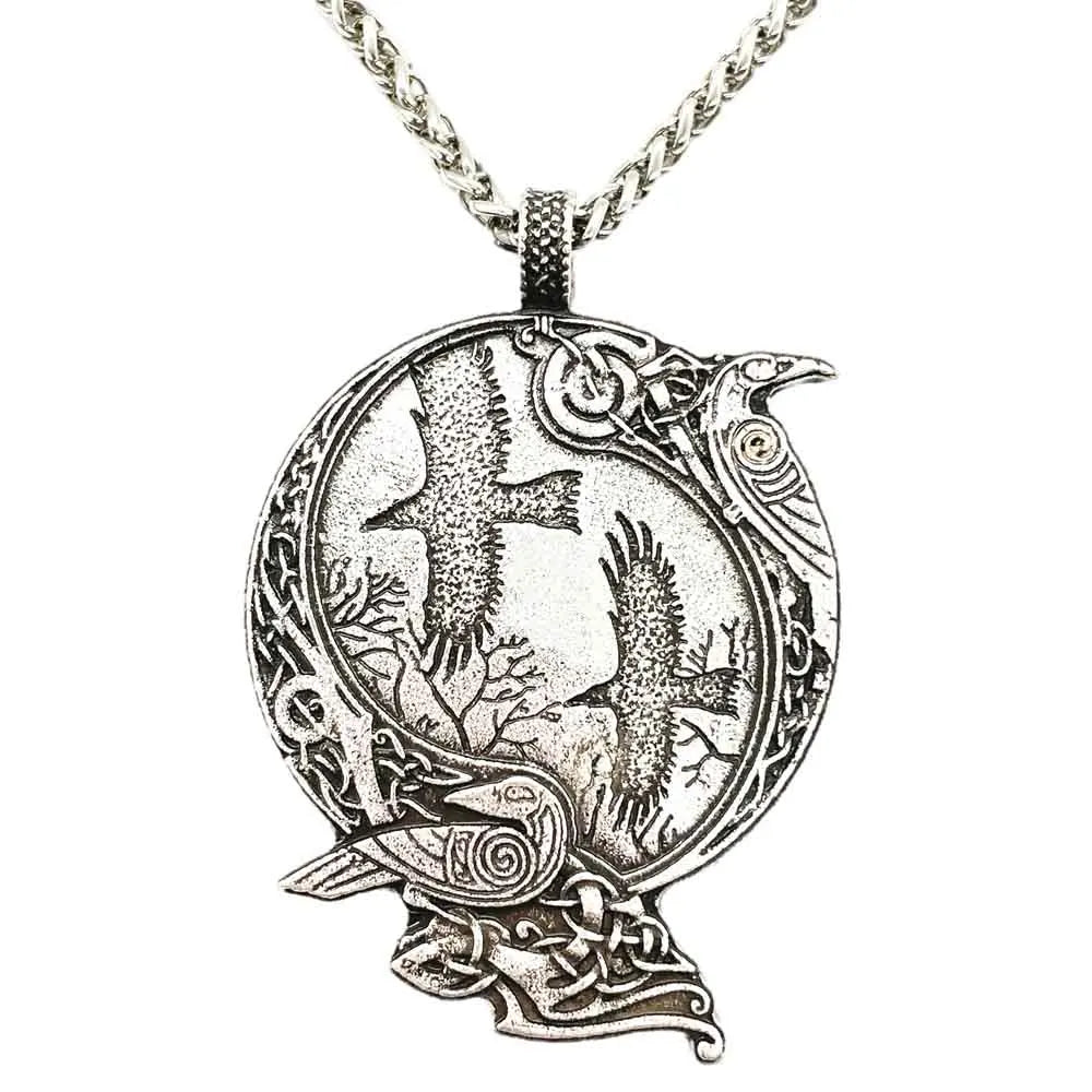 Odin Raven Amulet Viking Necklace