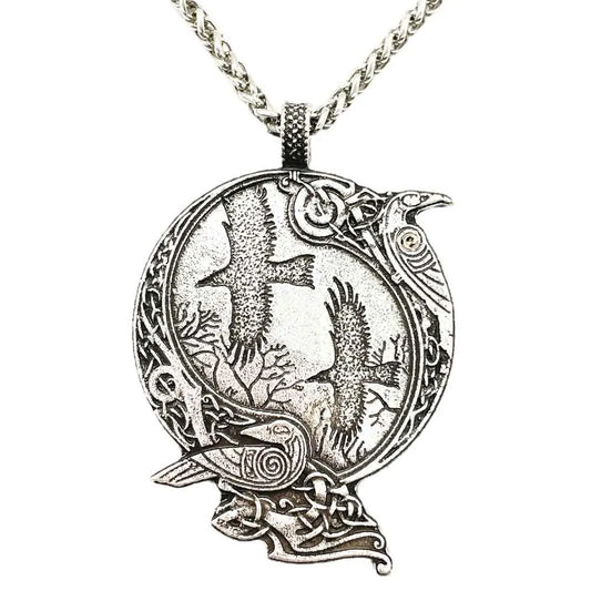 Odin Raven Amulet Viking Necklace