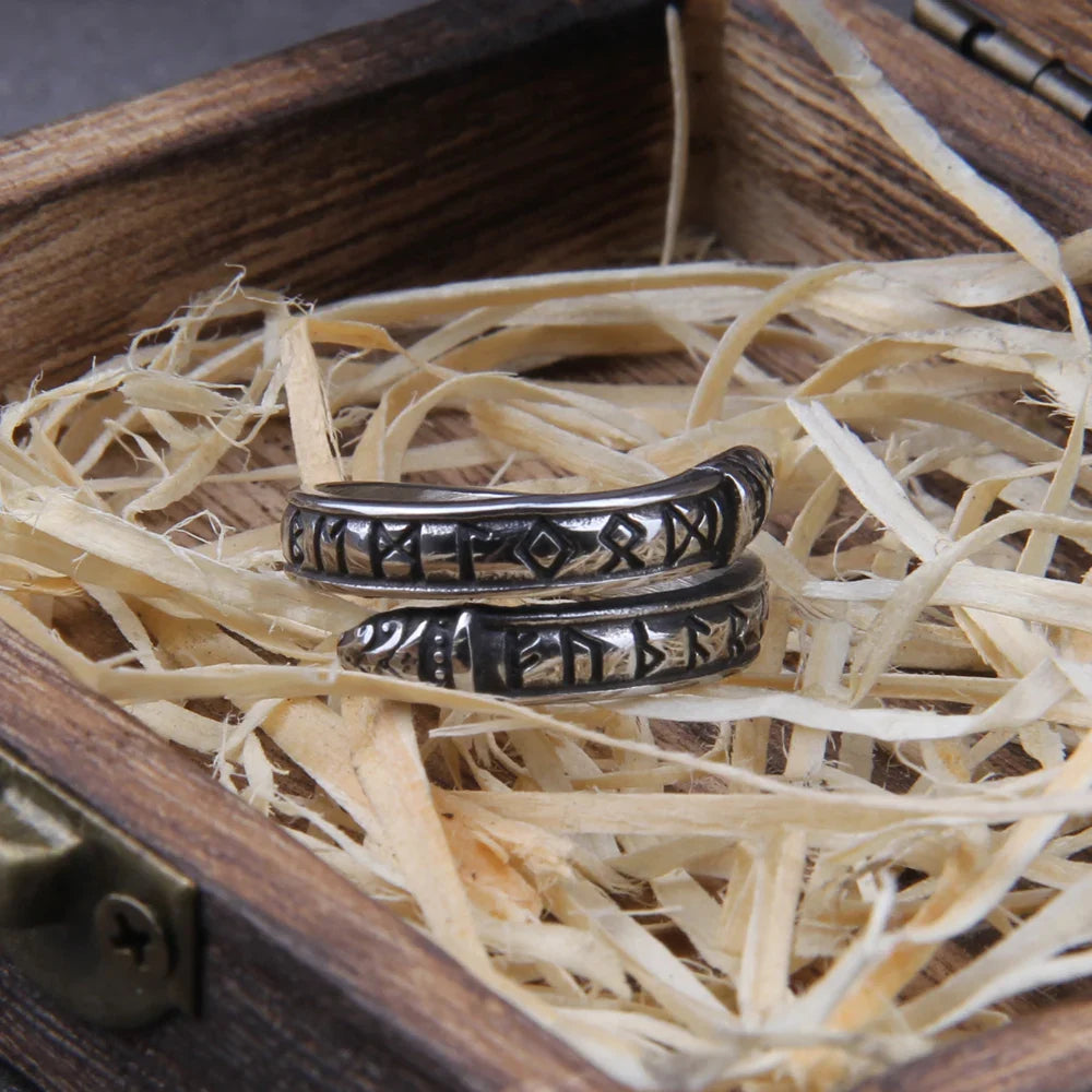 Rune Statement Totem Odin Viking Ring