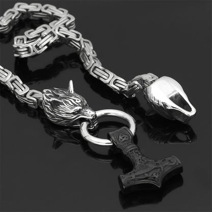 Nordic Celtic Stainless Steel Anchor Pendant Necklace Scandinavian