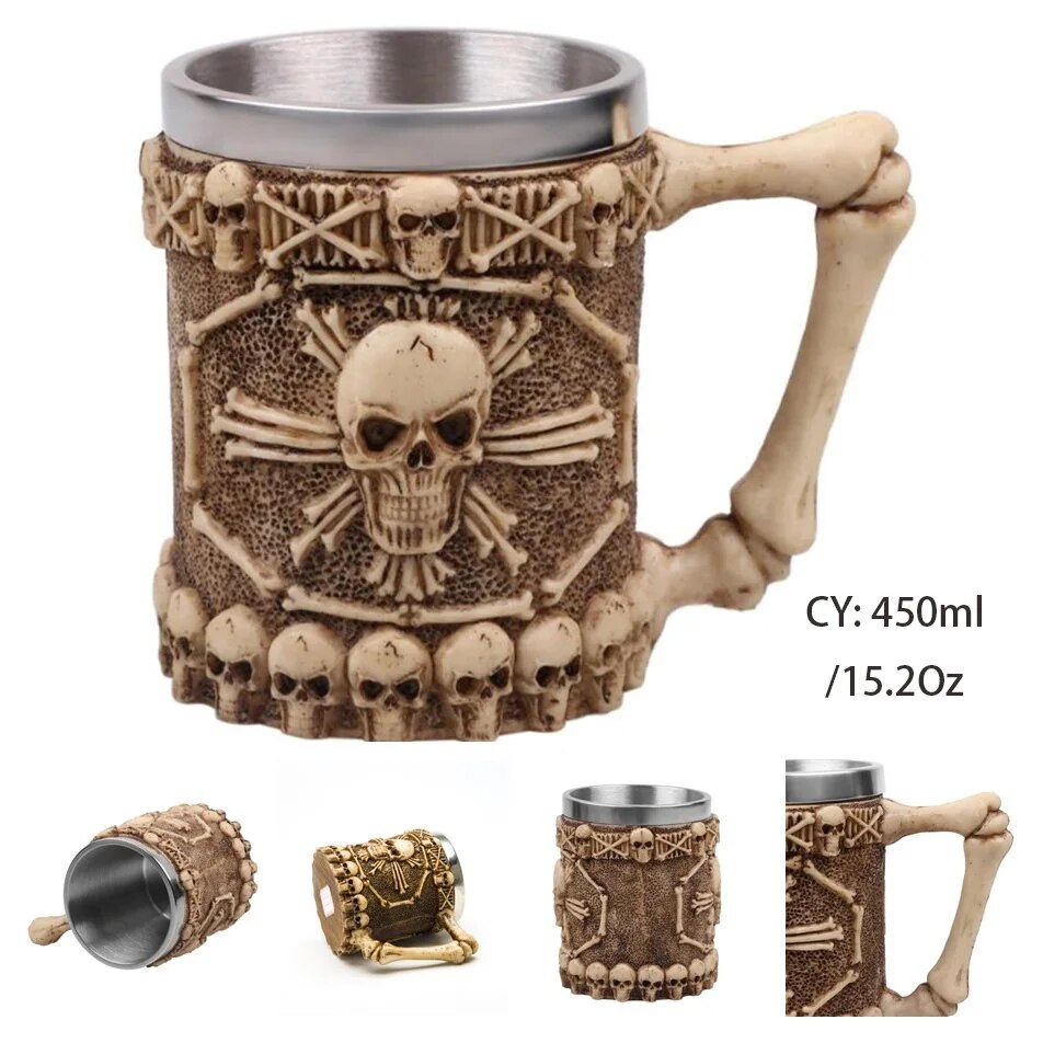 Viking Resin Stainless Steel Beer Mug