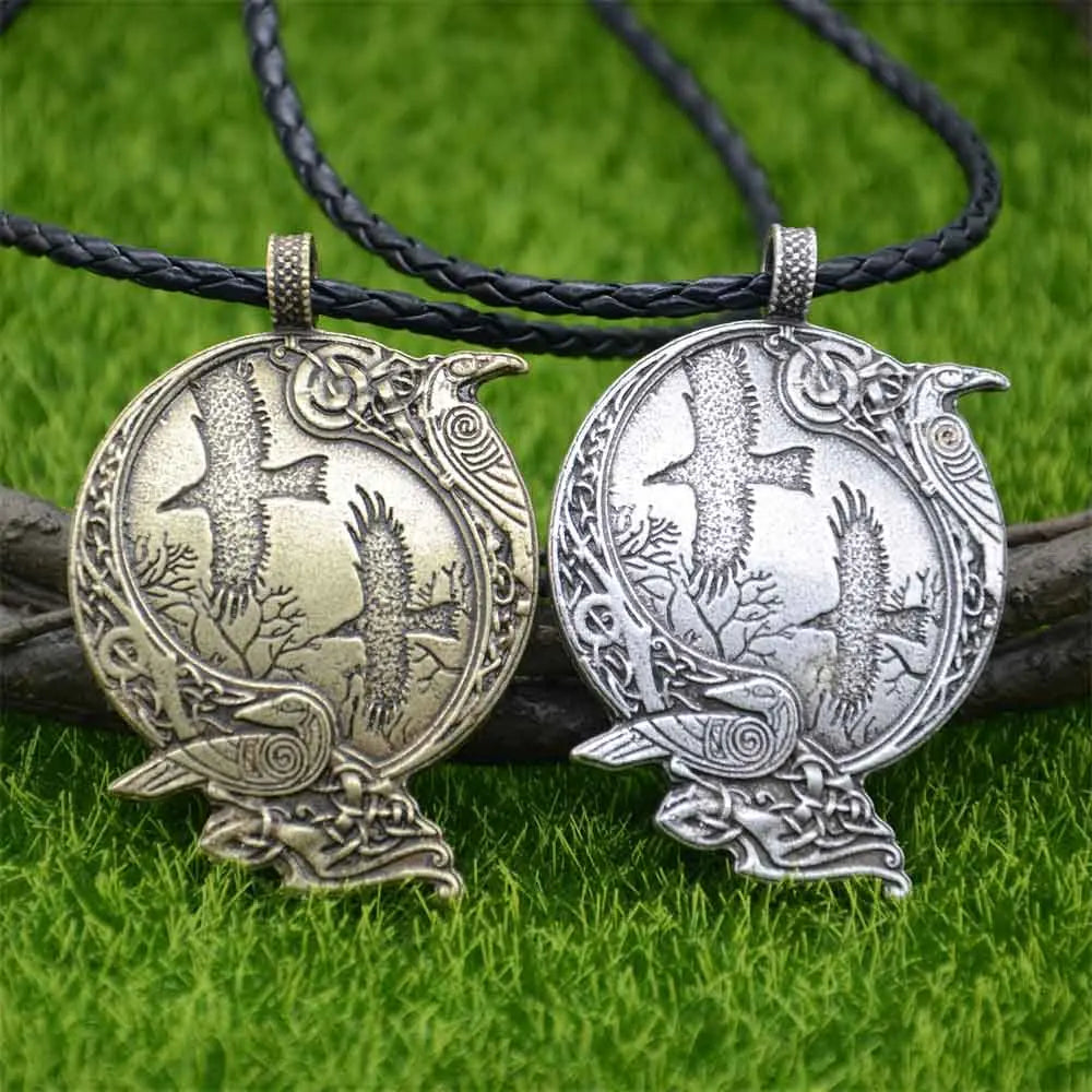 Odin Raven Amulet Viking Necklace