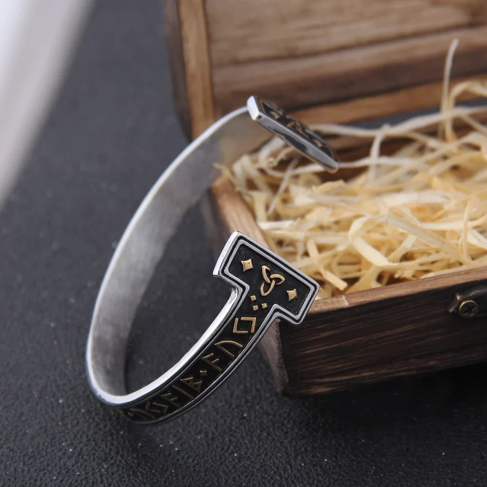 Handmade Nordic Rune Bangle Viking Bracelets