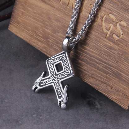 Norse Viking Rune Stainless Steel Triple Viking Necklace