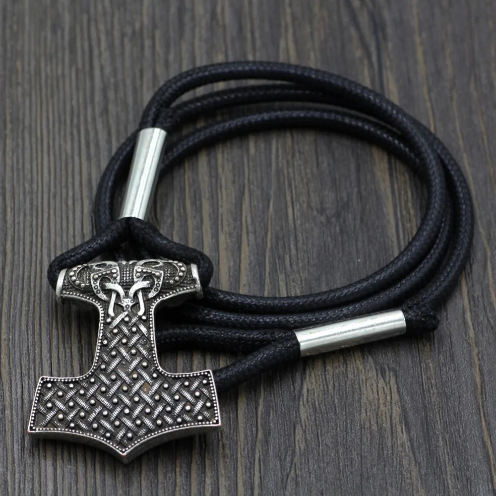 Viking Odin Raven Thors Mjolnir Hammer Viking Amulet Norse Bracelet