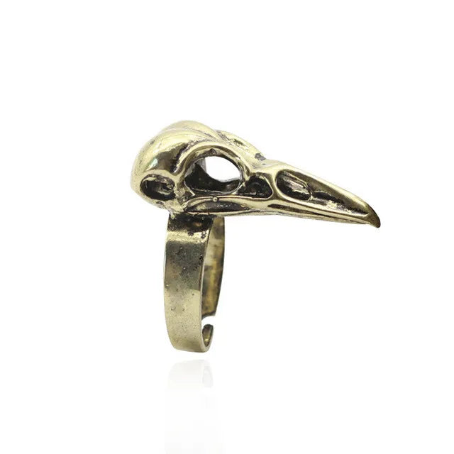 Viking Odin Raven Skull Ring