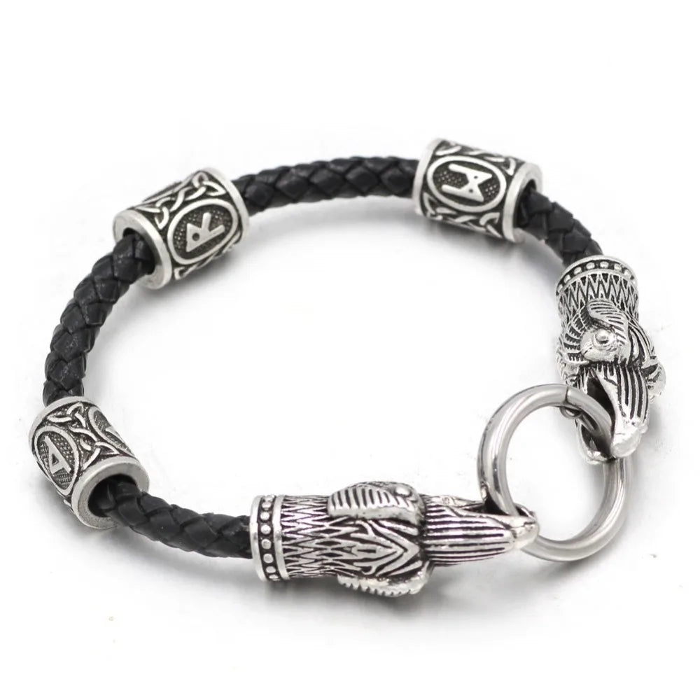 Viking Raven Head Bracelet Norse Odin Bangle