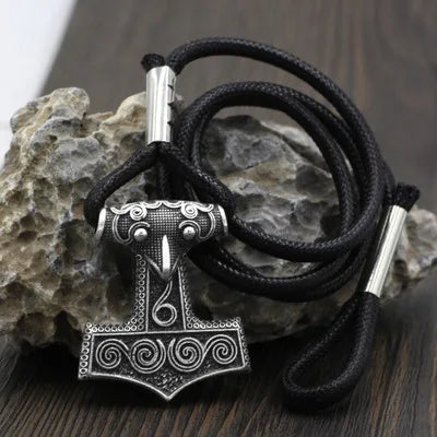 Viking Odin Raven Thors Mjolnir Hammer Viking Amulet Norse Bracelet