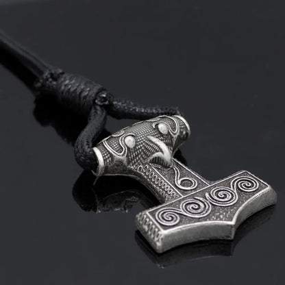 Viking Odin Raven Thors Mjolnir Hammer Viking Amulet Norse Bracelet