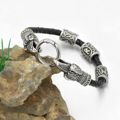 Viking Raven Head Bracelet Norse Odin Bangle