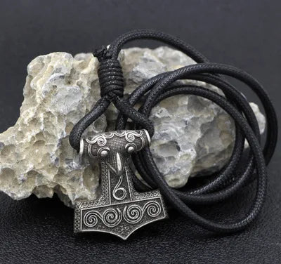 Viking Odin Raven Thors Mjolnir Hammer Viking Amulet Norse Bracelet