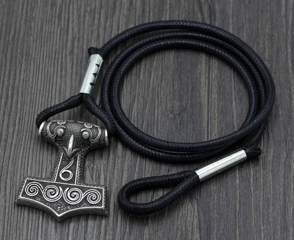 Viking Odin Raven Thors Mjolnir Hammer Viking Amulet Norse Bracelet