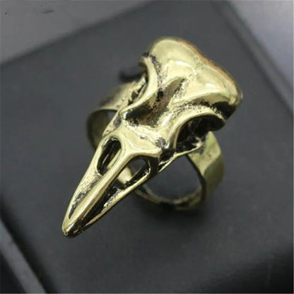 Viking Odin Raven Skull Ring