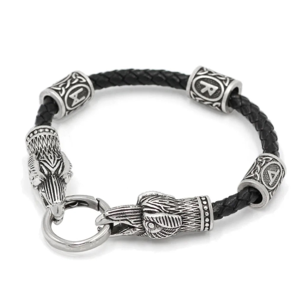 Viking Raven Head Bracelet Norse Odin Bangle