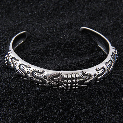 Sterling Silver Viking Bangle with wood box