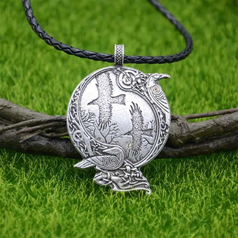 Odin Raven Amulet Viking Necklace