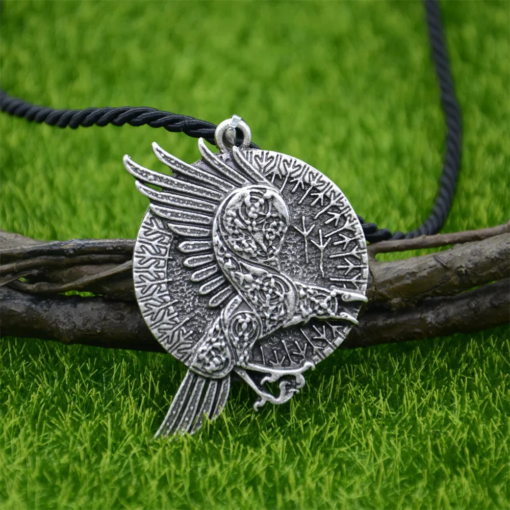 Odin Raven Amulet Viking Necklace