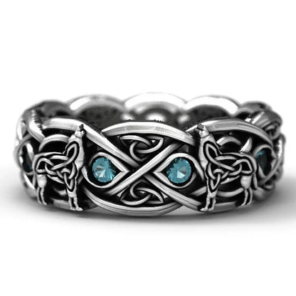 Viking Nordic Giant Wolf Ring